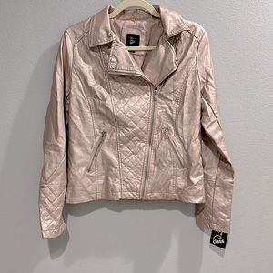 NEW art class faux leather blush pink Girl's Moto Jacket